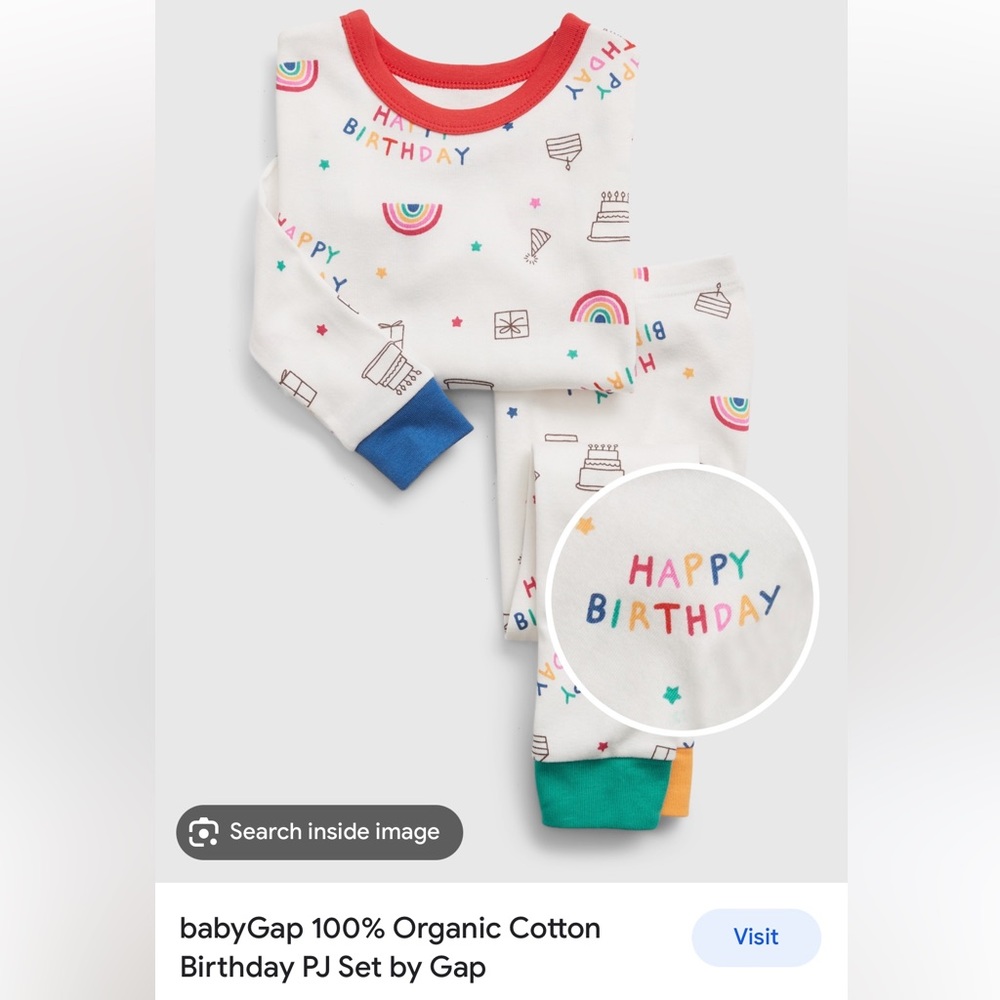 babyGap 100% Organic Cotton Birthday PJ Set